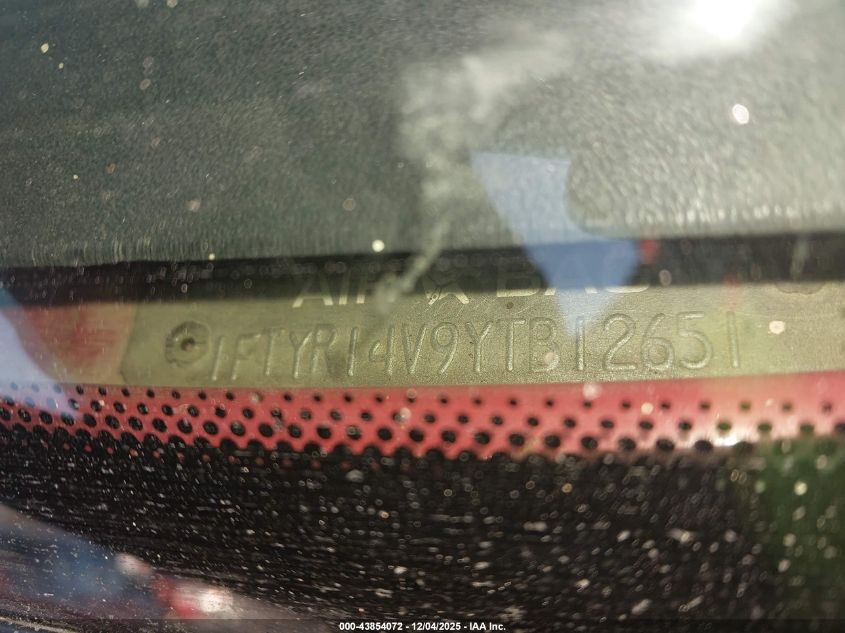 2000 Ford Ranger Xl/Xlt VIN: 1FTYR14V9YTB12651 Lot: 43854072