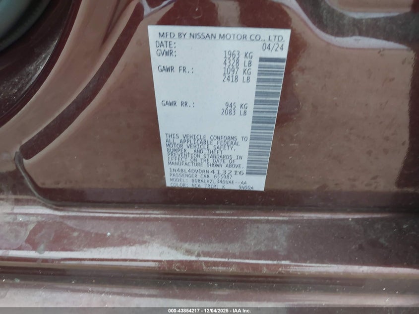 1N4BL4DV0RN413216 2024 NISSAN ALTIMA photo no. 9