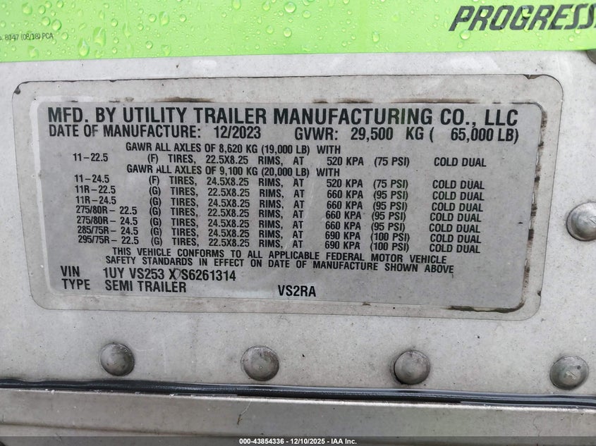 2025 OTHER UTILITY TRAILER MFG UNKNOWN VAN N/A