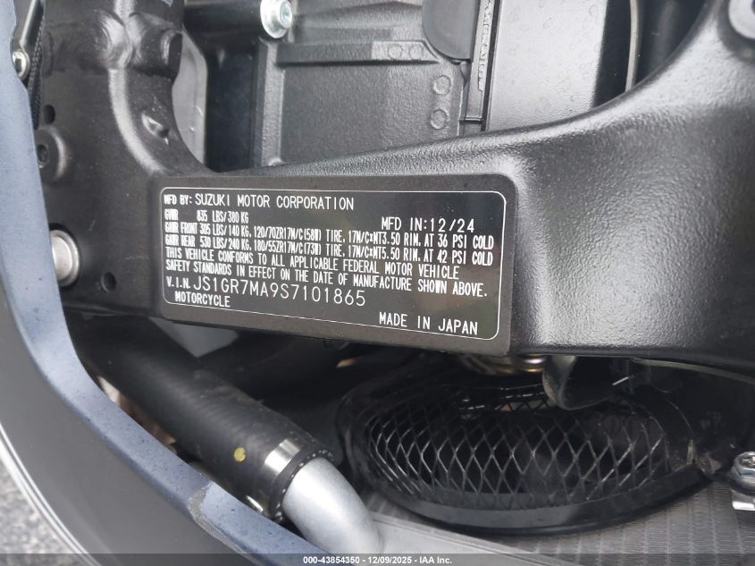 2025 Suzuki Gsx-R750 VIN: JS1GR7MA9S7101865 Lot: 43854350