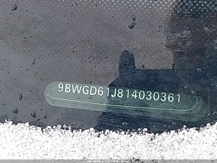2001 Volkswagen Golf Gls/Gls 1.8L Turbo VIN: 9BWGD61J814030361 Lot: 43854598
