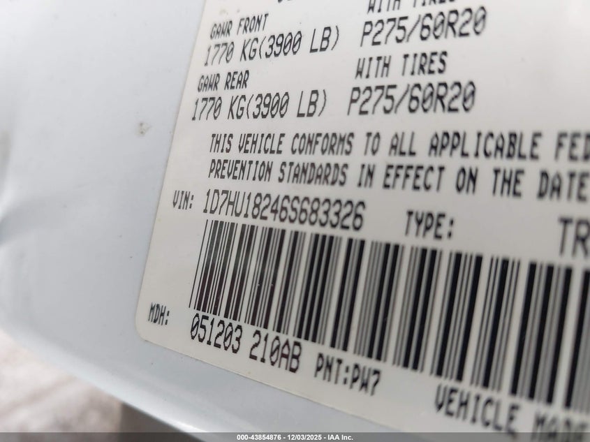 1D7HU18246S683326 2006 DODGE RAM photo no. 9