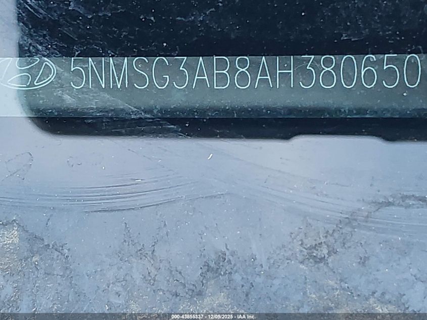 2010 Hyundai Santa Fe Gls VIN: 5NMSG3AB8AH380650 Lot: 43855337