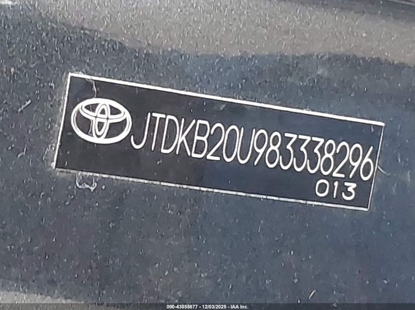 2008 Toyota Prius Touring VIN: JTDKB20U983338296 Lot: 43855877