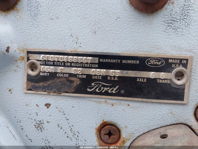 1966 Ford Mustang VIN: 6F07C188367 Lot: 43855971