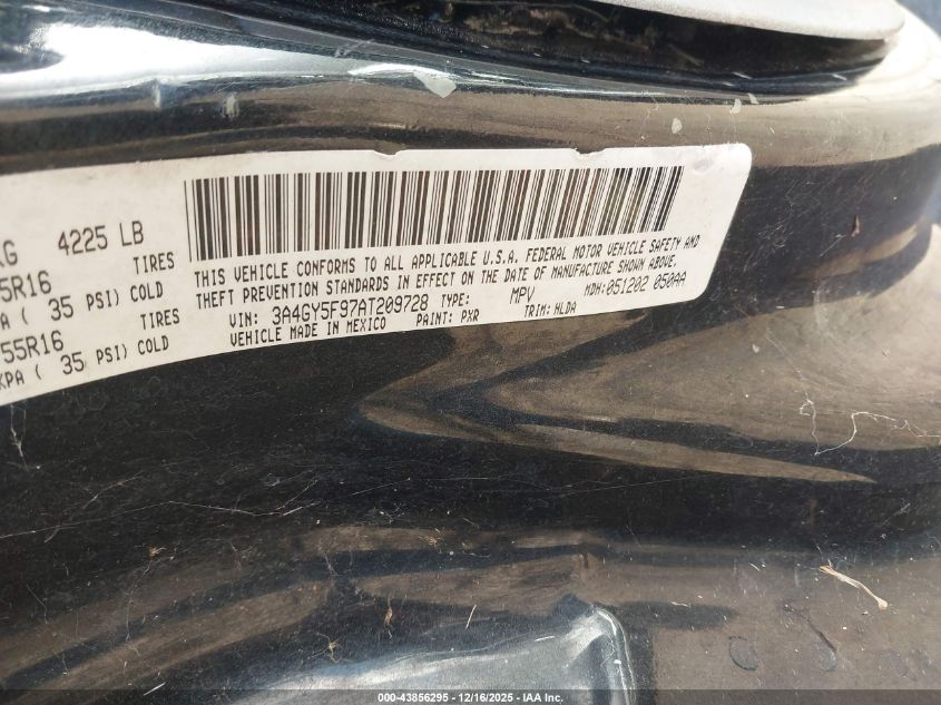 2010 Chrysler Pt Cruiser Classic VIN: 3A4GY5F97AT209728 Lot: 43856295