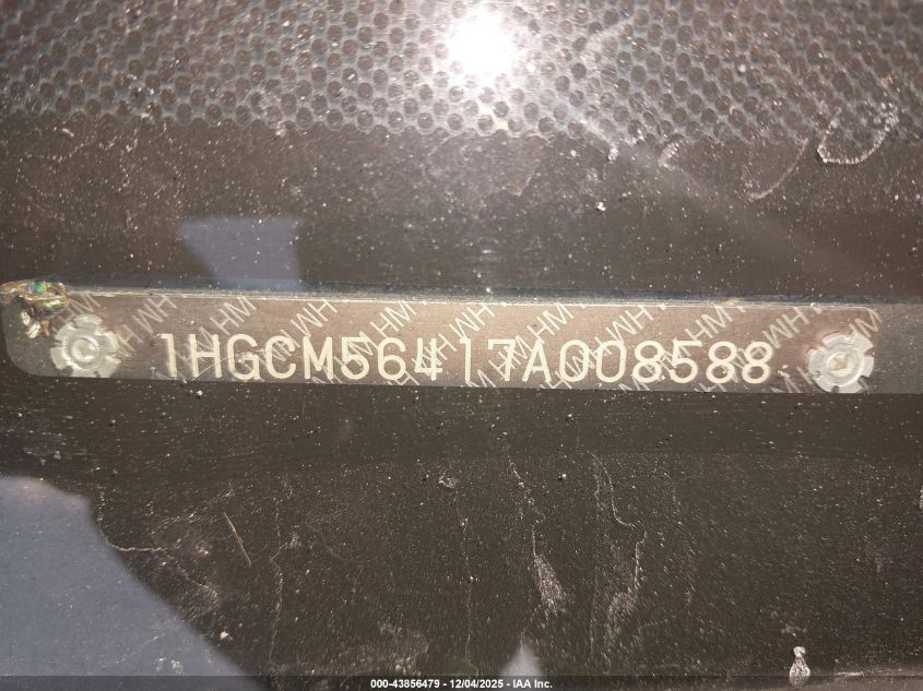 2007 Honda Accord 2.4 Lx VIN: 1HGCM56417A008588 Lot: 43856479