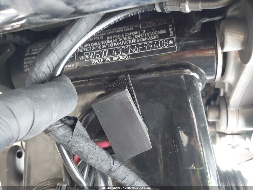 2022 BMW R18 Transcontinental VIN: WB10L4301N6F99408 Lot: 43856720