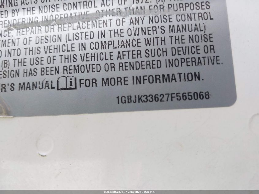 2007 Chevrolet Silverado 3500 Lt1 VIN: 1GBJK33627F565068 Lot: 43857376