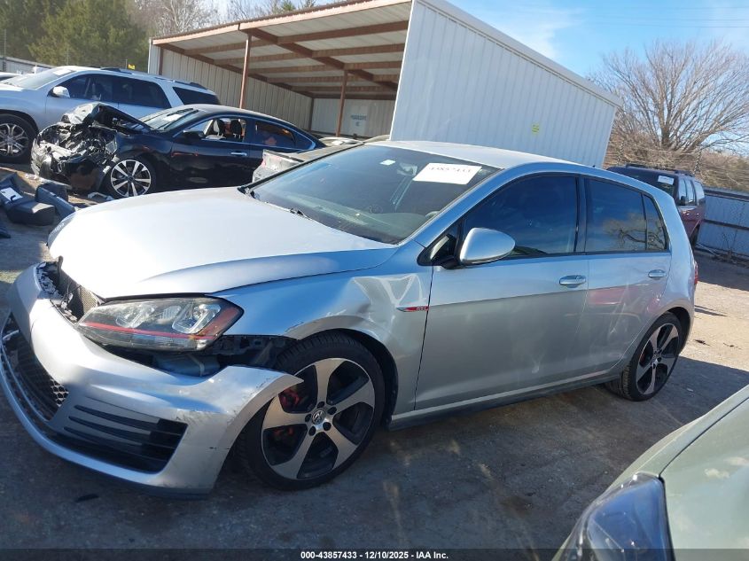 2016 Volkswagen Golf Gti S 4-Door VIN: 3VW4T7AU5GM020039 Lot: 43857433