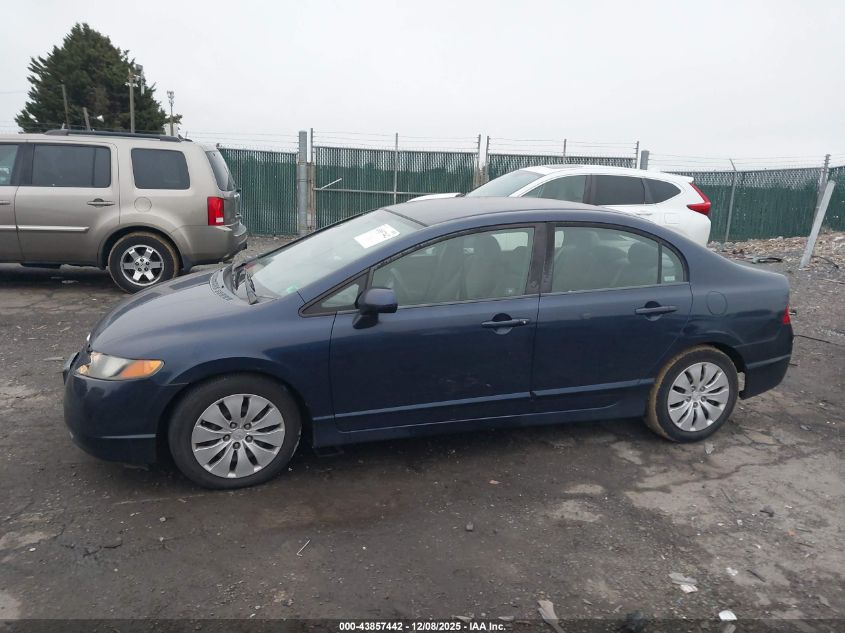 2008 Honda Civic Lx VIN: 1HGFA16588L059955 Lot: 43857442