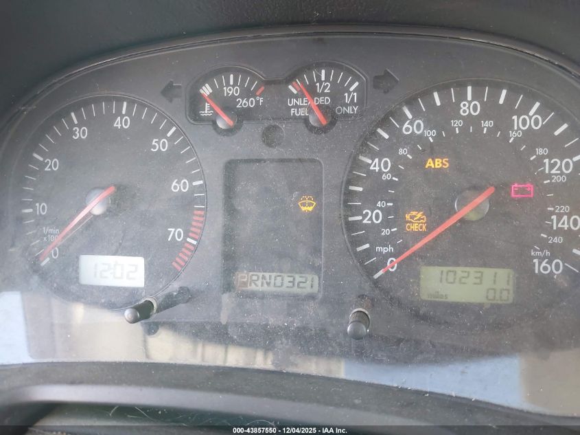 2000 Volkswagen Jetta Gl VIN: 3VWRC29M7YM194788 Lot: 43857550