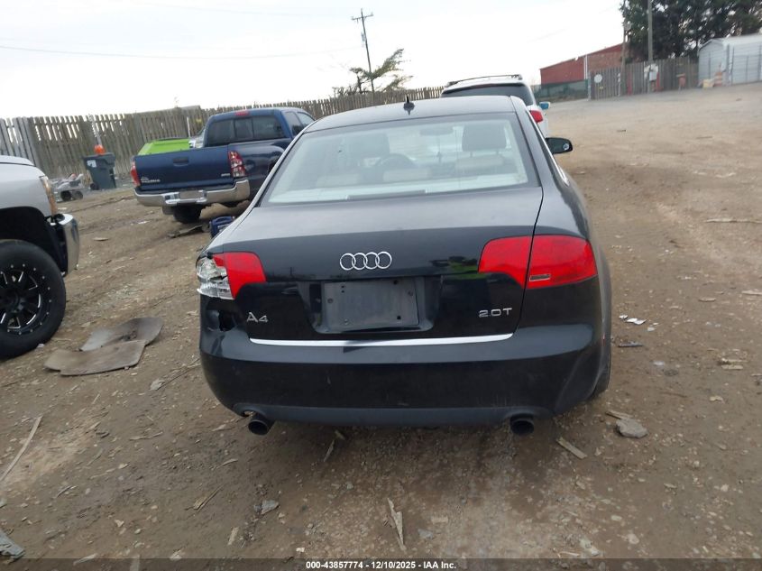 2007 Audi A4 2.0T VIN: WAUAF78E67A259119 Lot: 43857774
