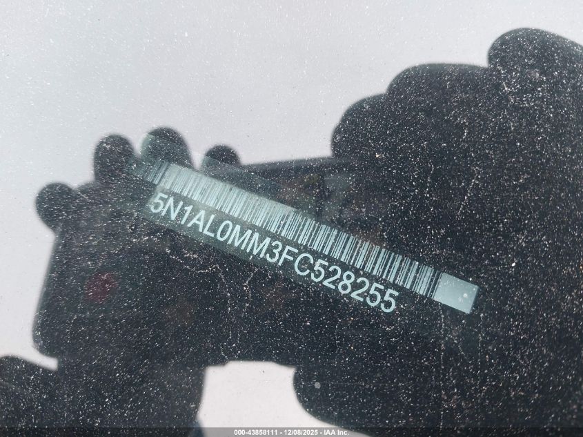 2015 Infiniti Qx60 VIN: 5N1AL0MM3FC528255 Lot: 43858111