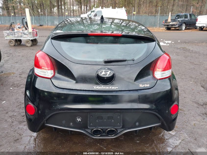 2014 Hyundai Veloster Turbo W/Blue VIN: KMHTC6AEXEU197966 Lot: 43858180
