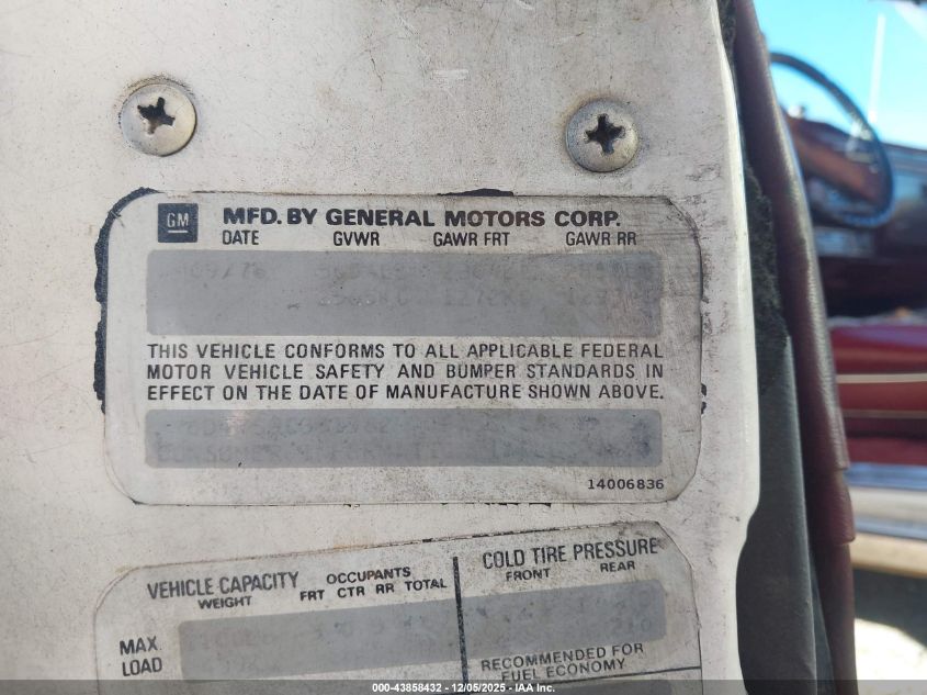 1978 Cadillac Deville VIN: 000006D47S8312674 Lot: 43858432