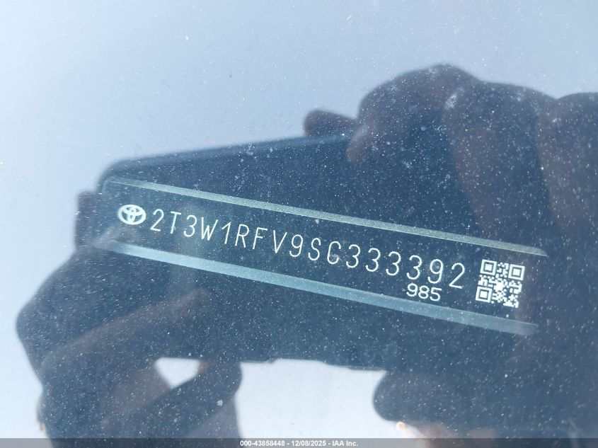 2025 Toyota Rav4 Xle VIN: 2T3W1RFV9SC333392 Lot: 43858448