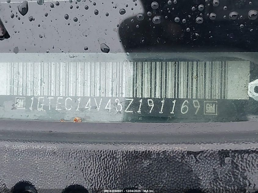 2003 GMC Sierra 1500 Sle VIN: 1GTEC14V43Z191169 Lot: 43858501