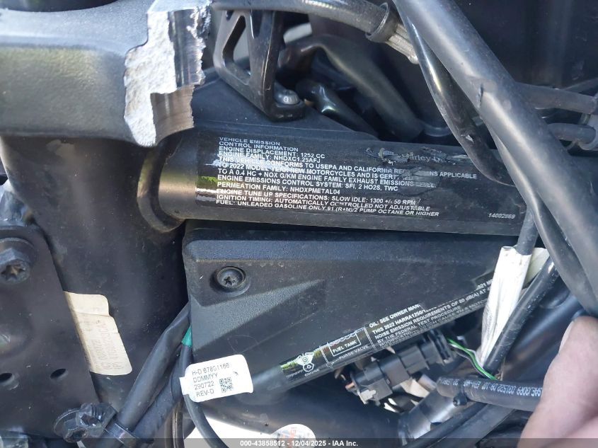 2022 Harley-Davidson Ra1250 S VIN: 1HD1ZES2XNB325433 Lot: 43858512