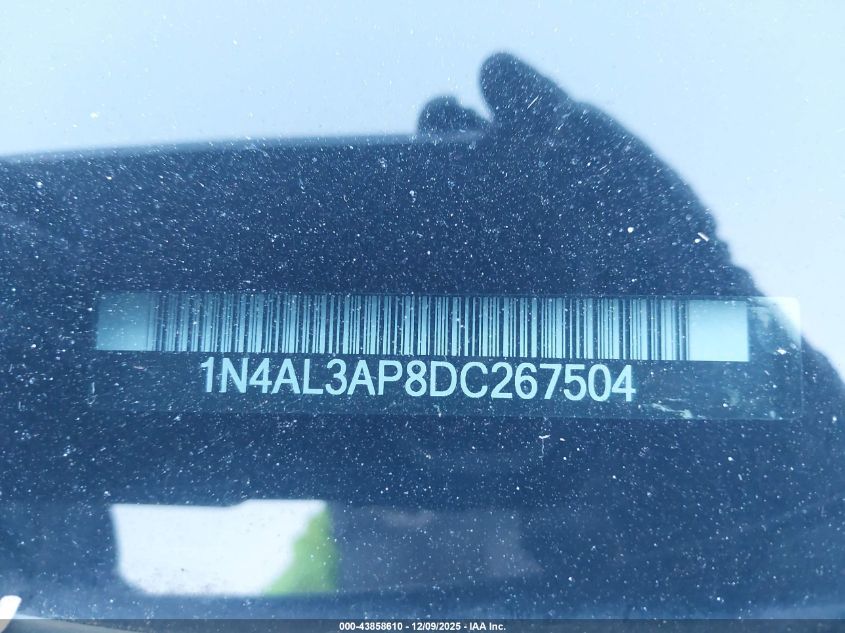 2013 Nissan Altima 2.5 Sv VIN: 1N4AL3AP8DC267504 Lot: 43858610