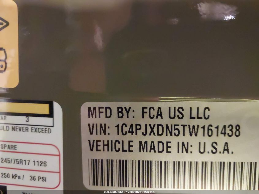 2026 Jeep Wrangler VIN: 1C4PJXDN5TW161438 Lot: 43858665