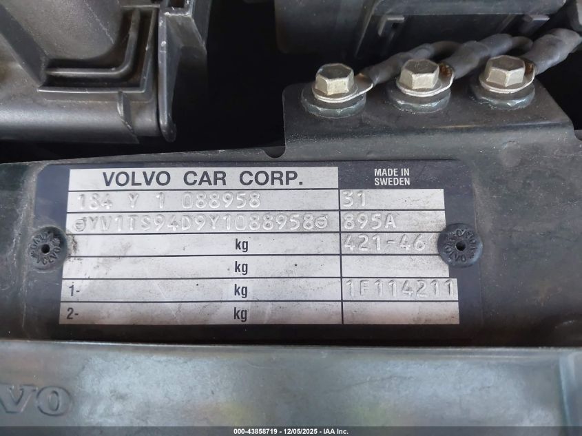 2000 Volvo S80 2.9 VIN: YV1TS94D9Y1088958 Lot: 43858719