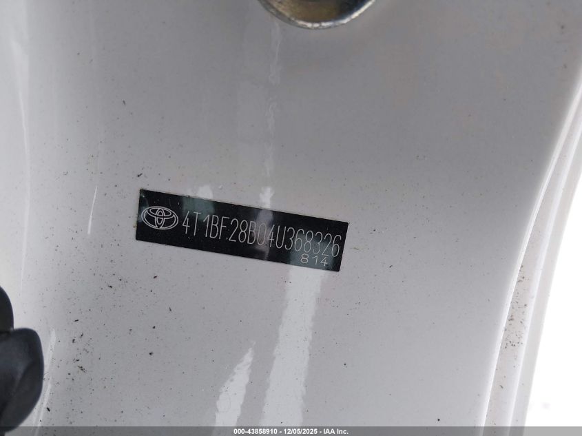 2004 Toyota Avalon Xls VIN: 4T1BF28B04U368326 Lot: 43858910