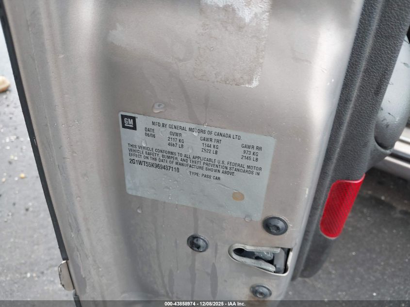 2006 Chevrolet Impala Lt VIN: 2G1WT55K969437110 Lot: 43858974