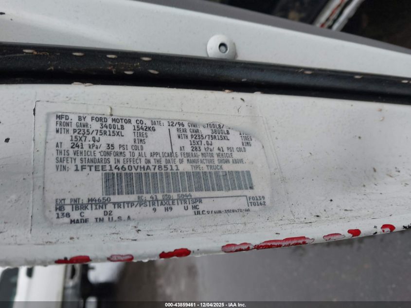 1997 Ford E-150 Standard VIN: 1FTEE1460VHA78511 Lot: 43859461