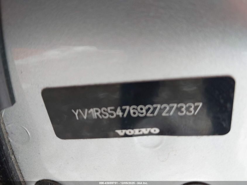2009 Volvo S60 T5 (Fleet Only) VIN: YV1RS547692727337 Lot: 43859751