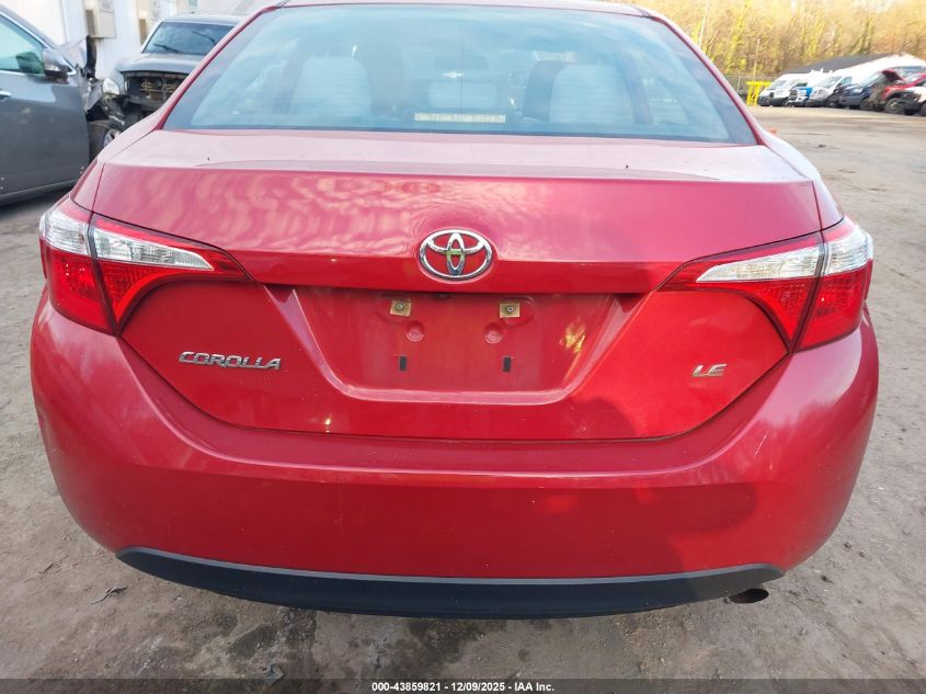 2016 Toyota Corolla Le VIN: 2T1BURHE1GC646004 Lot: 43859821