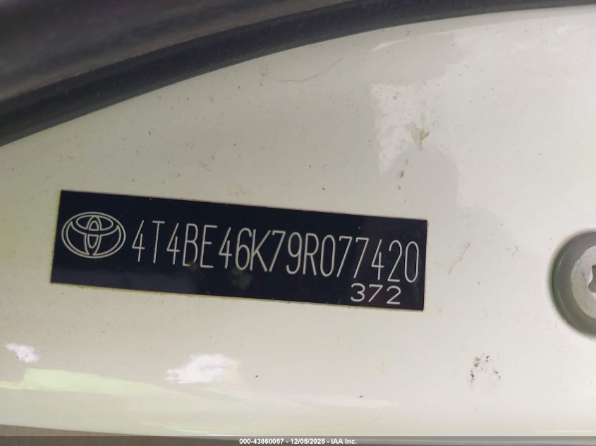 2009 Toyota Camry Xle VIN: 4T4BE46K79R077420 Lot: 43860057