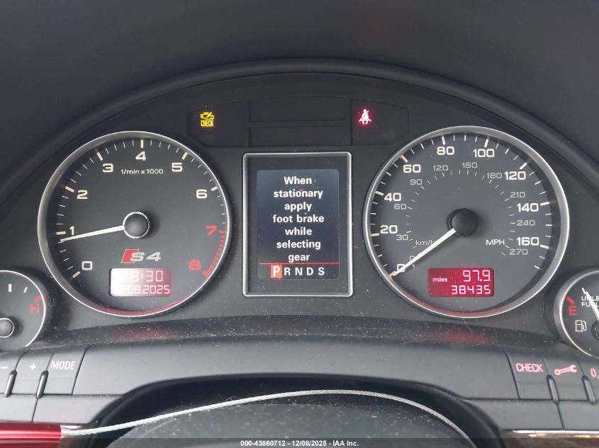 2004 Audi S4 4.2 VIN: WAUPL58E64A265912 Lot: 43860712