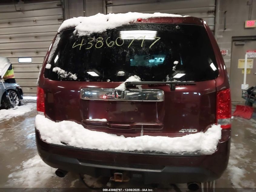 2012 Honda Pilot Ex-L VIN: 5FNYF4H55CB052254 Lot: 43860797