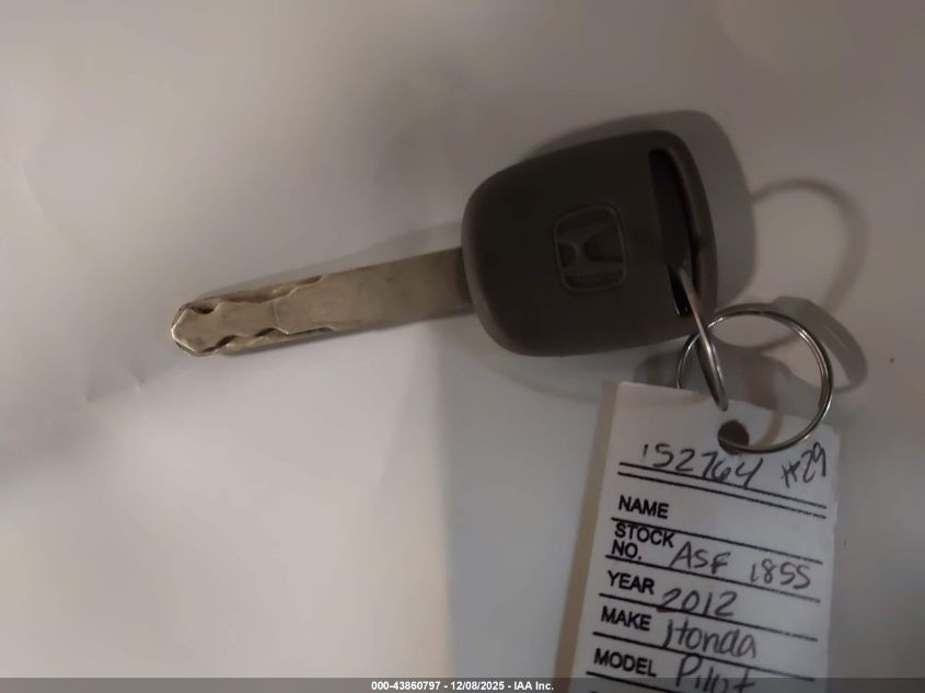 2012 Honda Pilot Ex-L VIN: 5FNYF4H55CB052254 Lot: 43860797