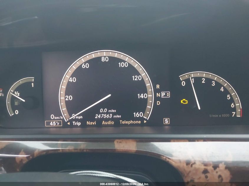 2007 Mercedes-Benz S 550 VIN: WDDNG71XX7A086837 Lot: 43860812