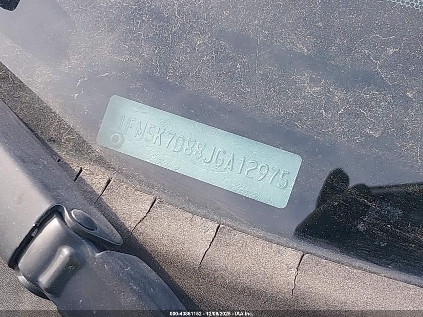 2018 Ford Explorer Xlt VIN: 1FM5K7D88JGA12975 Lot: 43861152