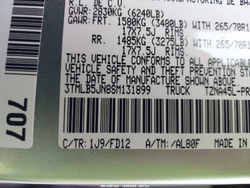 2025 Toyota Tacoma - 3TMLB5JN8SM131899