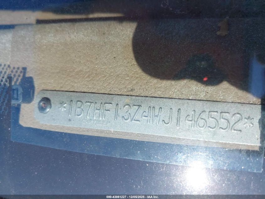 1998 Dodge Ram 1500 St VIN: 1B7HF13Z4WJ146552 Lot: 43861227