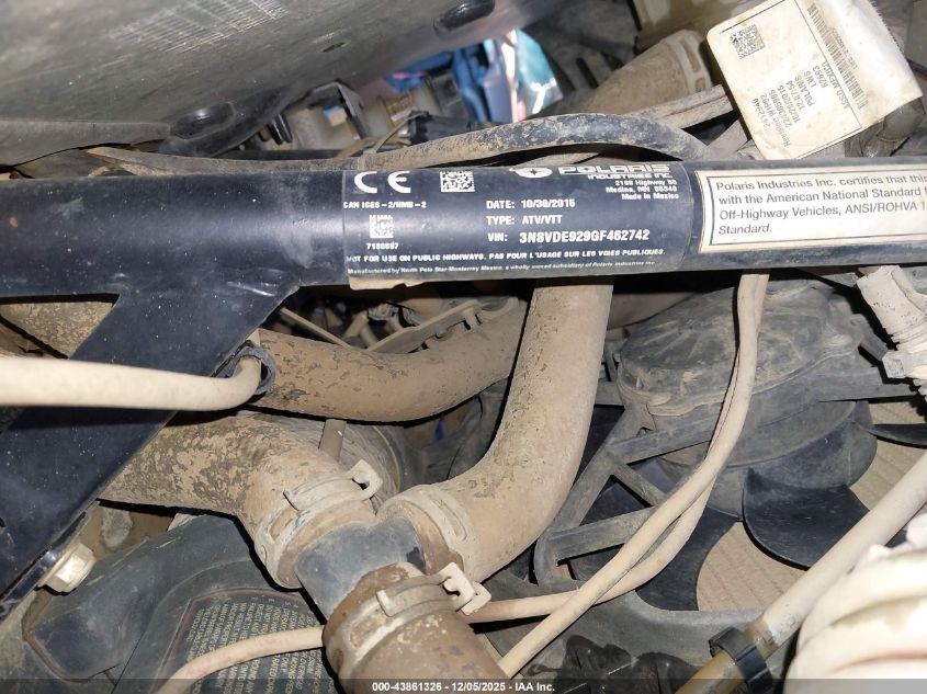 2016 Polaris Rzr Xp Turbo Eps VIN: 3NSVDE929GF462742 Lot: 43861326