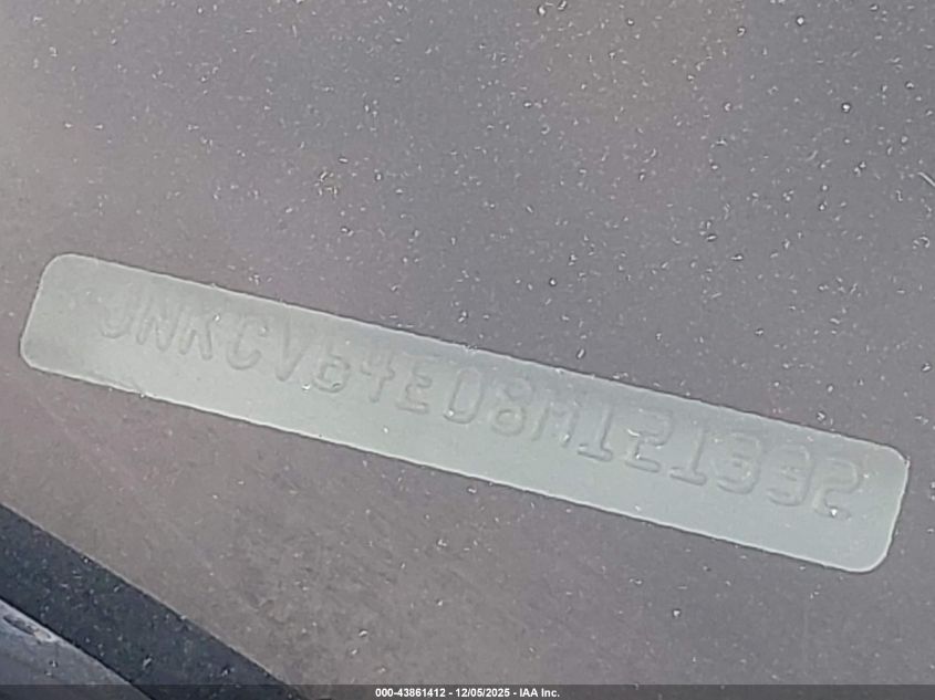 2008 Infiniti G37 Journey VIN: JNKCV64E08M121332 Lot: 43861412