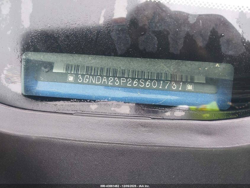 2006 Chevrolet Hhr Lt VIN: 3GNDA23P26S601731 Lot: 43861462