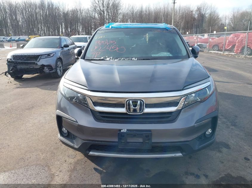 2019 Honda Pilot Ex-L VIN: 5FNYF6H52KB052450 Lot: 43861493