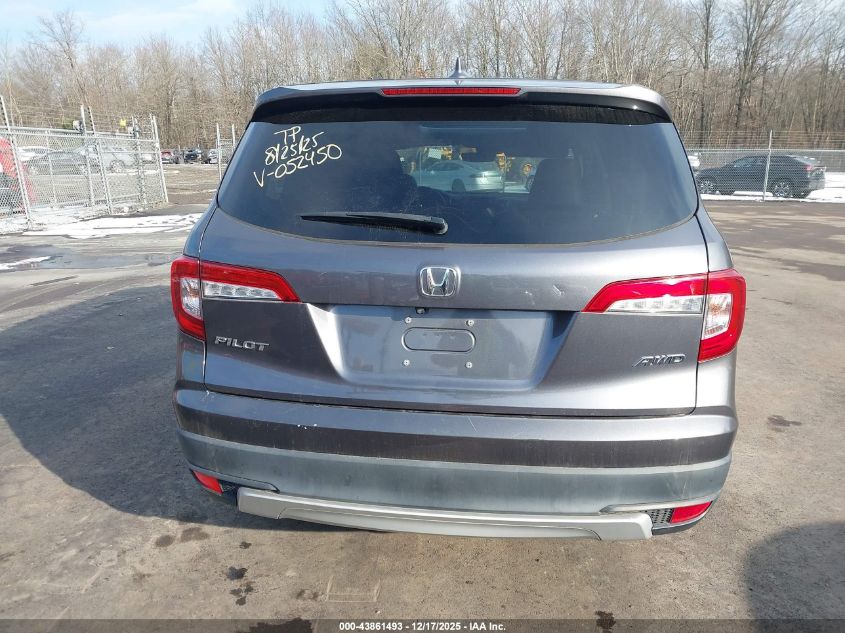 2019 Honda Pilot Ex-L VIN: 5FNYF6H52KB052450 Lot: 43861493