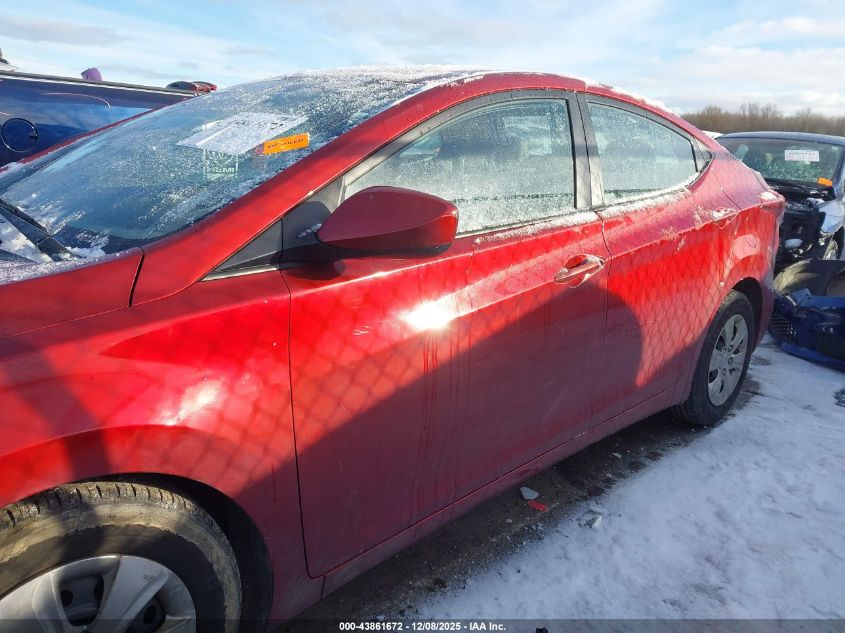 2016 Hyundai Elantra Se VIN: 5NPDH4AE8GH665222 Lot: 43861672