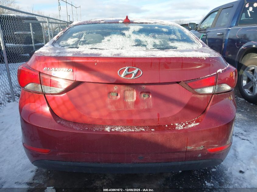 2016 Hyundai Elantra Se VIN: 5NPDH4AE8GH665222 Lot: 43861672