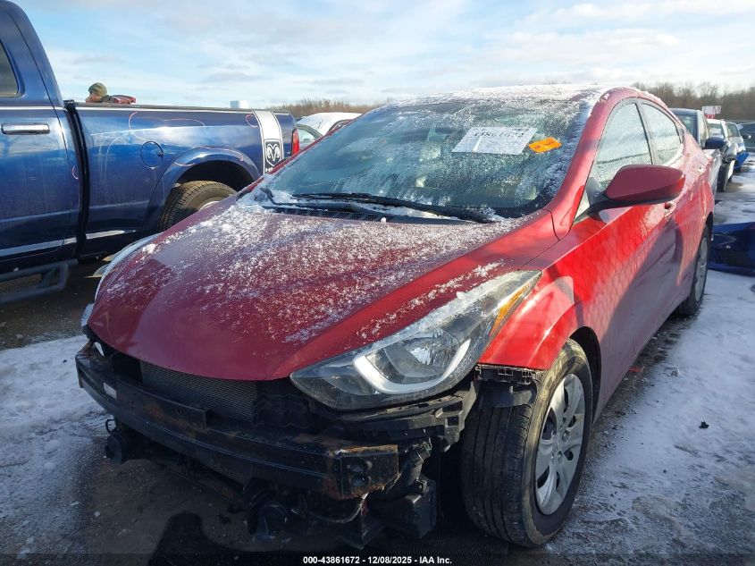 2016 Hyundai Elantra Se VIN: 5NPDH4AE8GH665222 Lot: 43861672