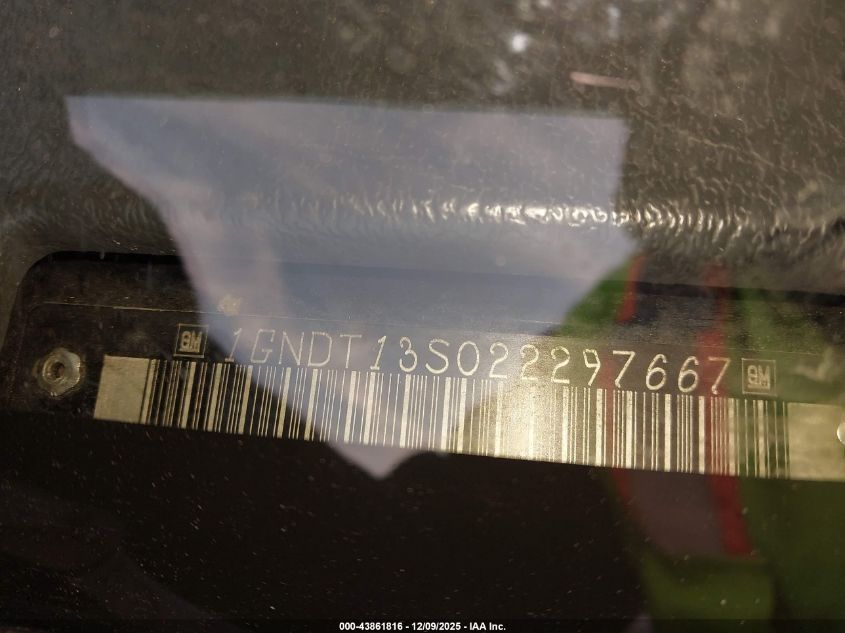 2002 Chevrolet Trailblazer Ltz VIN: 1GNDT13S022297667 Lot: 43861816