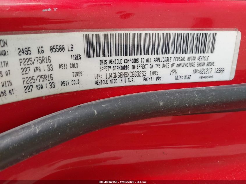 1999 Jeep Grand Cherokee Limited VIN: 1J4GW68N9XC663263 Lot: 43862150