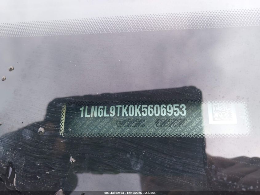 2019 Lincoln Continental Select VIN: 1LN6L9TK0K5606953 Lot: 43862193